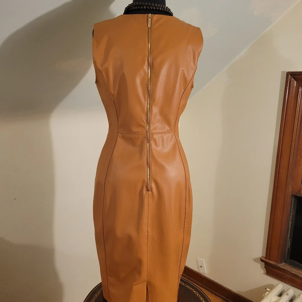 Calvin Klein Faux Leather Dress Size 8 - Picture 2 of 12